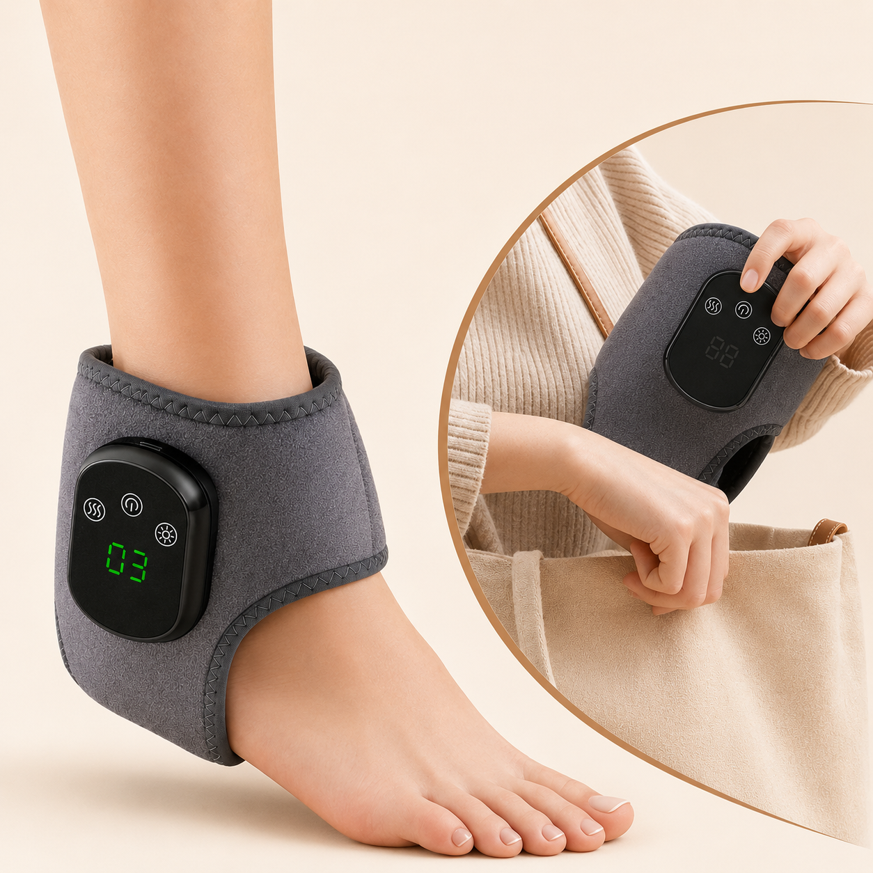 Electric Foot and Ankle Massager with Adjustable Heat | Soothing Relief for Tired Feet