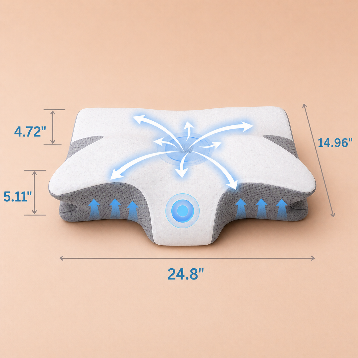 Cervical Neck Support Pillow with Ergonomic Design | Ideal for Pain Relief and Comfort