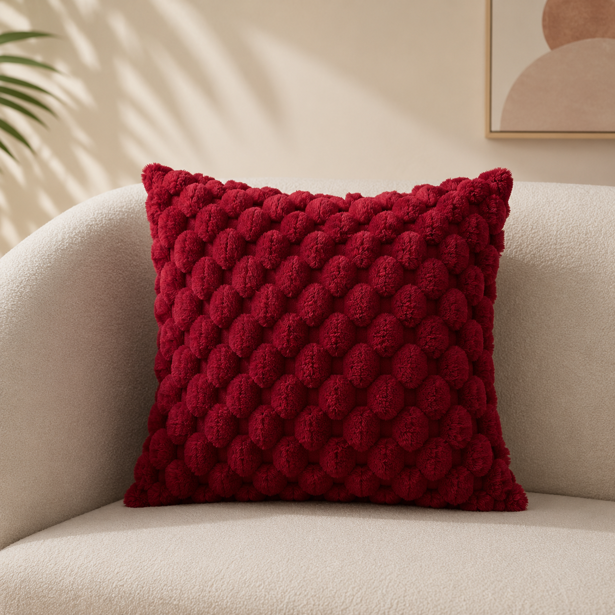 Textured Faux Fur Throw Pillow