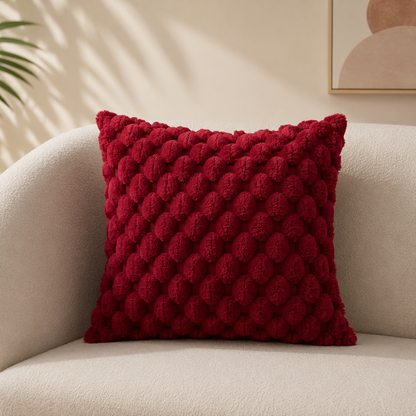 Textured Faux Fur Throw Pillow