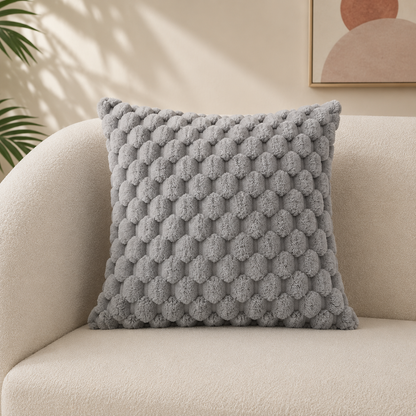 Textured Faux Fur Throw Pillow