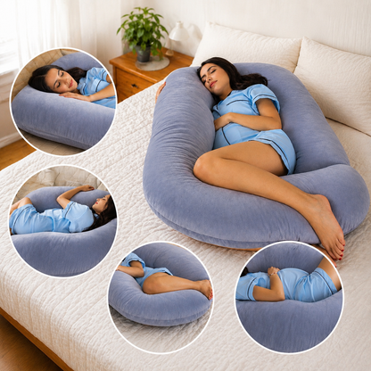 U-Shaped Pregnancy Pillow | Full Body Comfort with Removable Washable Cover