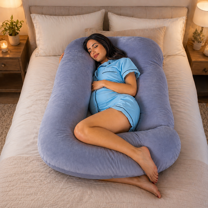 U-Shaped Pregnancy Pillow | Full Body Comfort with Removable Washable Cover