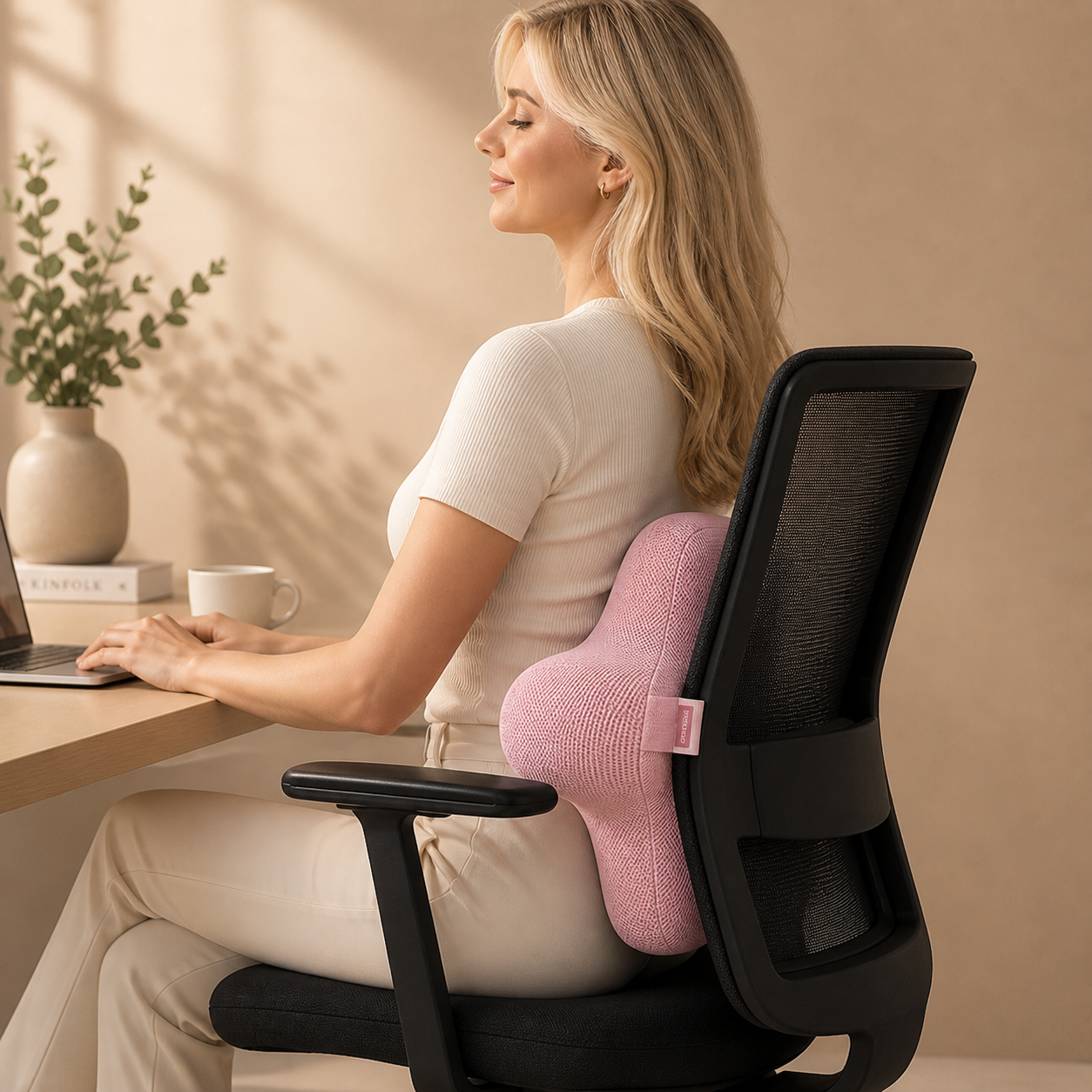 Dynamic Back Support Cushion | Memory Foam Comfort for Office, Car & Home