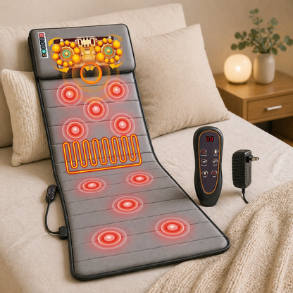 Full Body Massage Mat with Soothing Heat & Vibration | Ultimate Stress Relief for Home Use