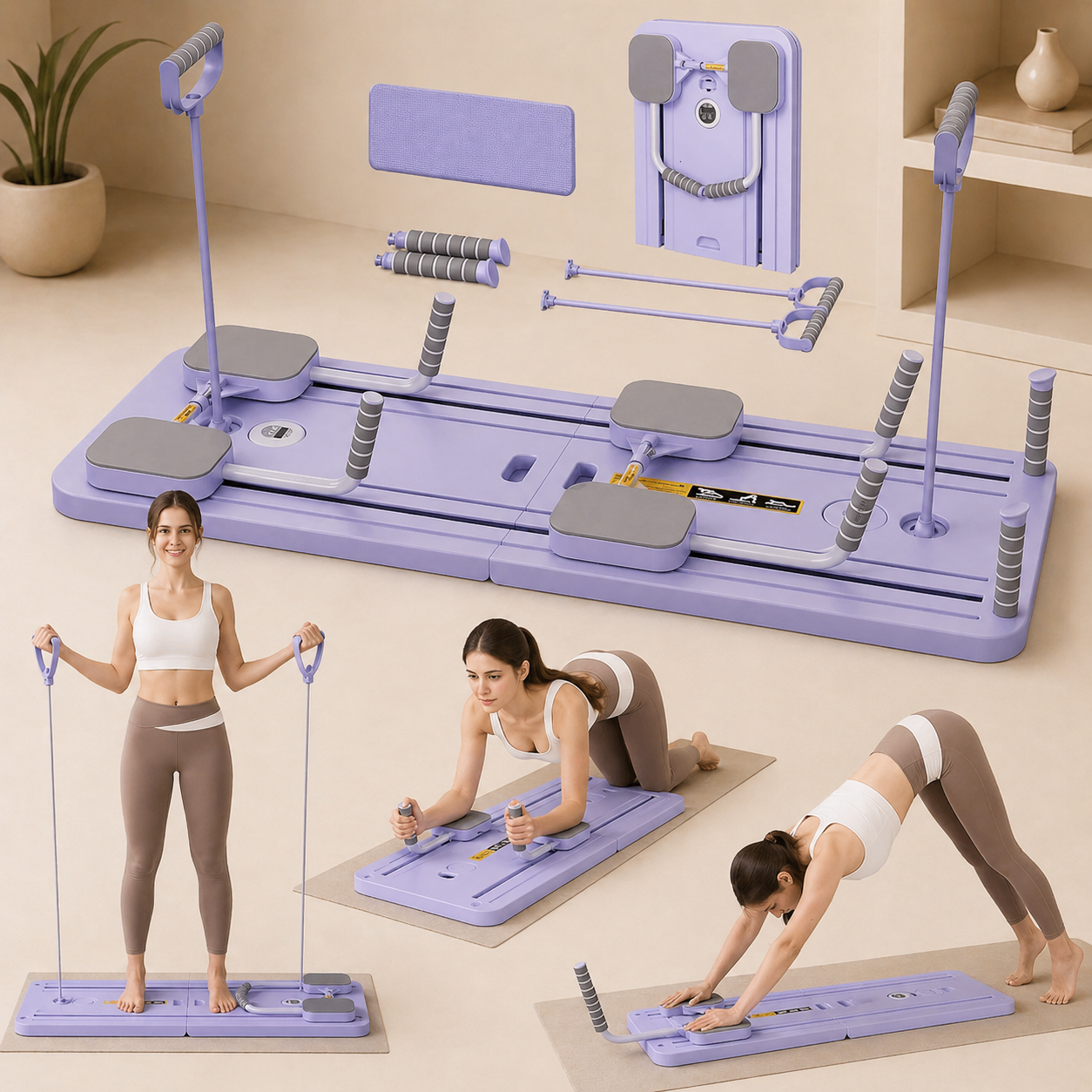 Foldable Pilates Board | Adjustable Resistance for Home Workouts
