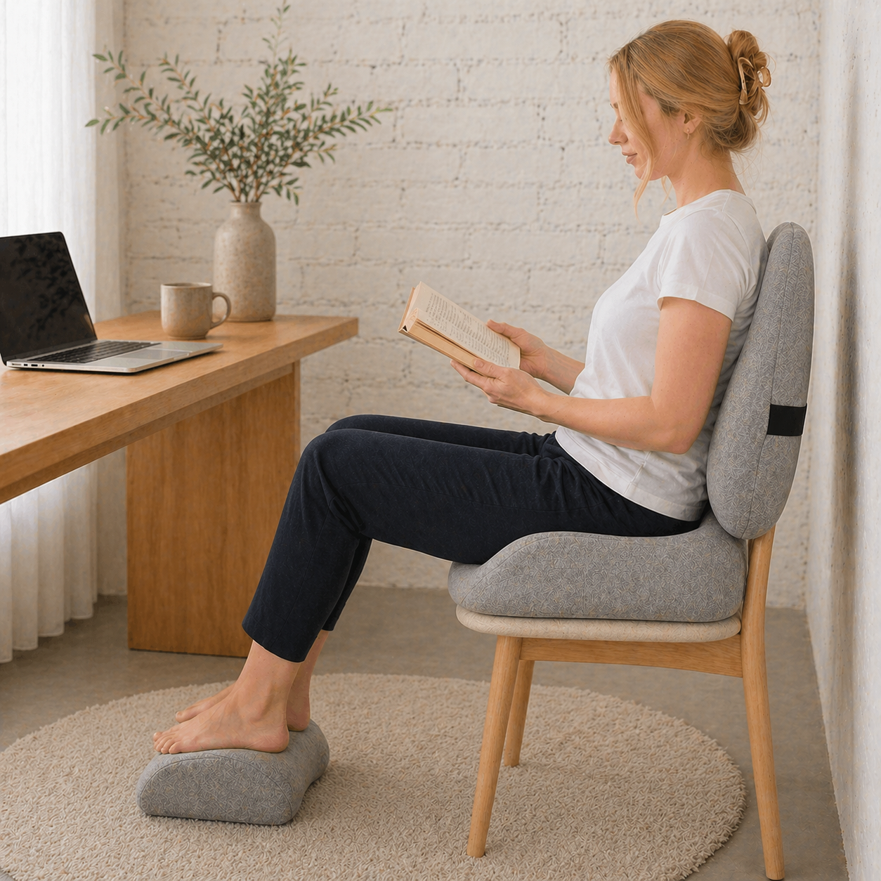 Ergonomic Sitting Comfort Bundle | Seat, Lumbar & Foot Support for Everyday Use