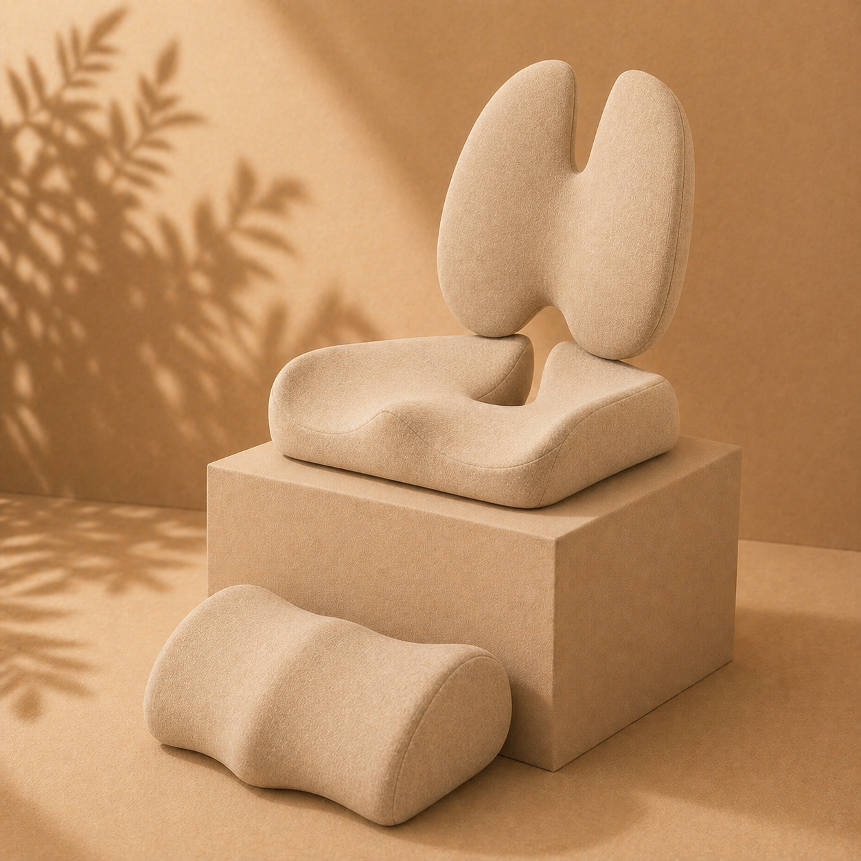 Ergonomic Sitting Comfort Bundle | Seat, Lumbar & Foot Support for Everyday Use