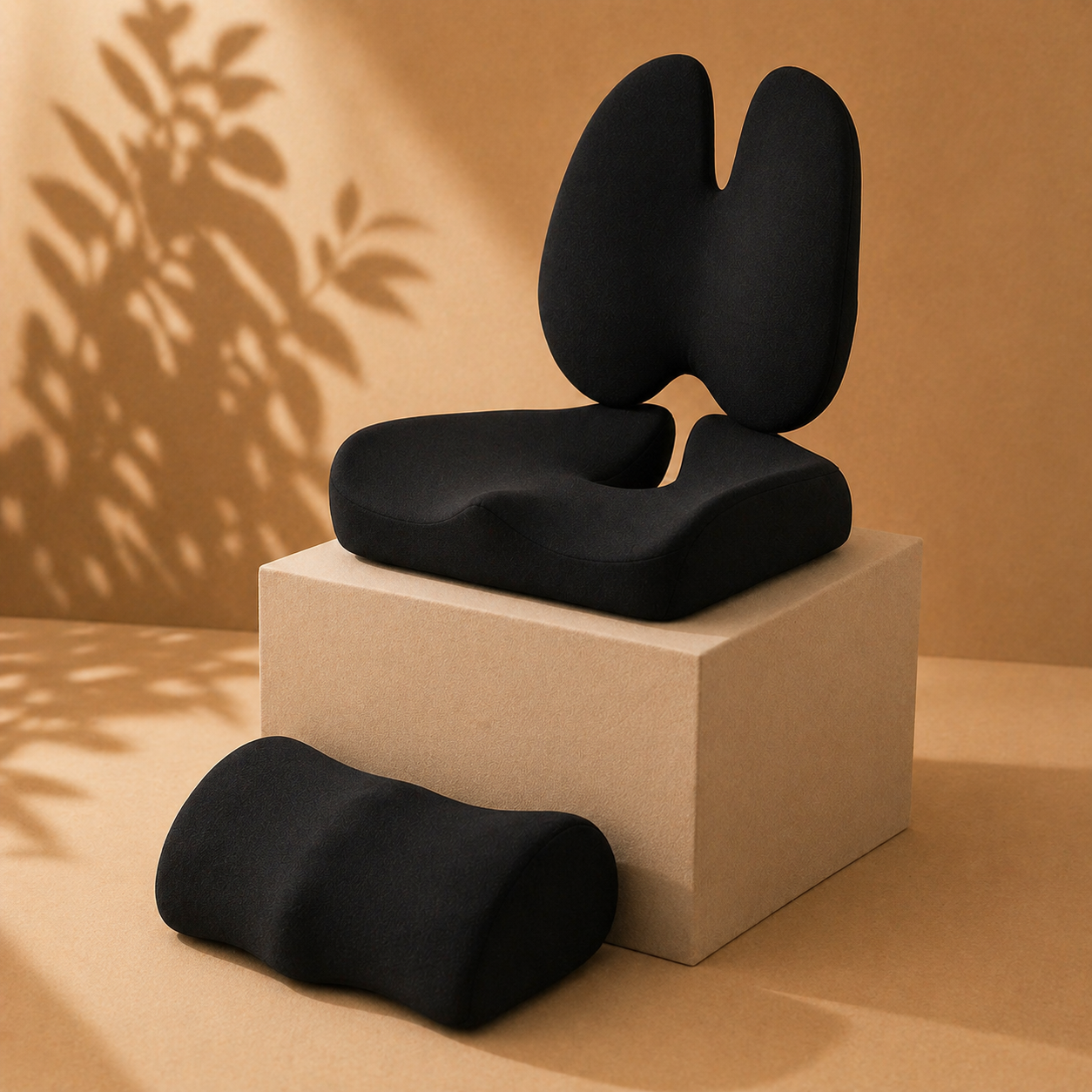 Ergonomic Sitting Comfort Bundle | Seat, Lumbar & Foot Support for Everyday Use