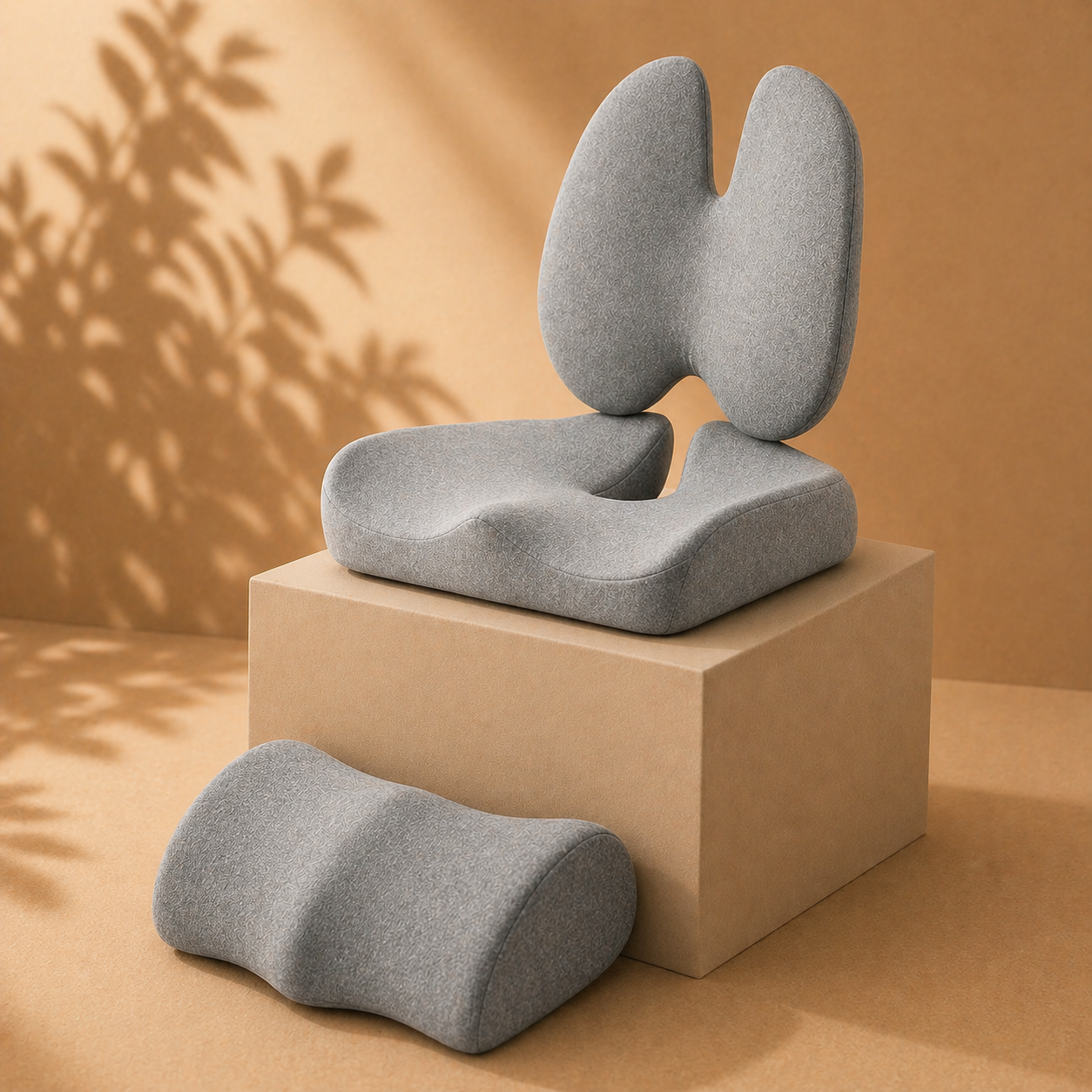 Ergonomic Sitting Comfort Bundle | Seat, Lumbar & Foot Support for Everyday Use