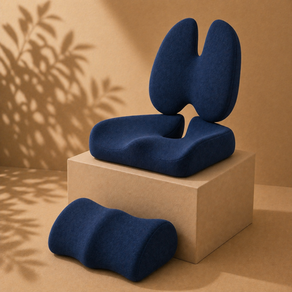 Ergonomic Sitting Comfort Bundle | Seat, Lumbar & Foot Support for Everyday Use