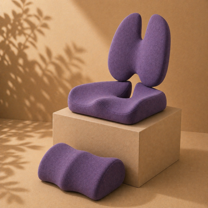Ergonomic Sitting Comfort Bundle | Seat, Lumbar & Foot Support for Everyday Use