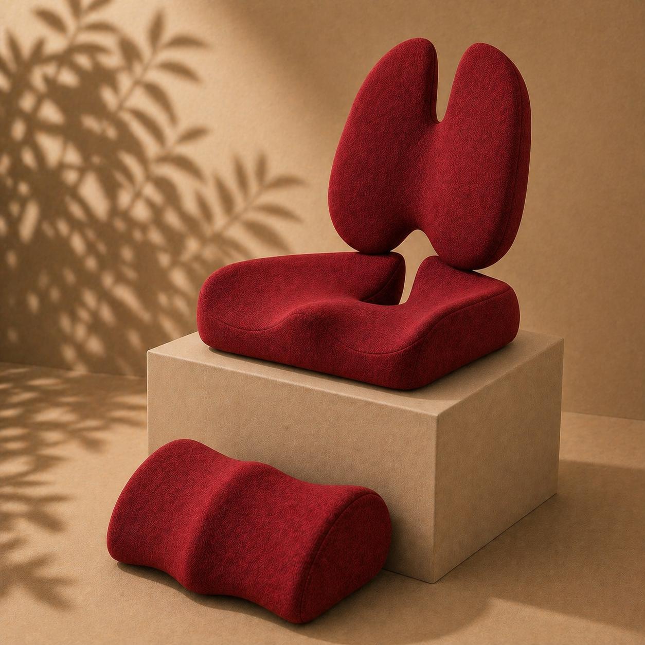 Ergonomic Sitting Comfort Bundle | Seat, Lumbar & Foot Support for Everyday Use