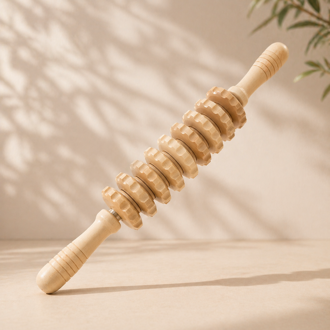 Natural Wood Massage Roller | Ergonomic Design for Everyday Muscle Massage