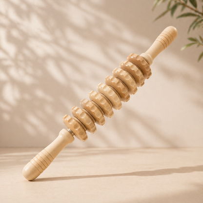 Natural Wood Massage Roller | Ergonomic Design for Everyday Muscle Massage