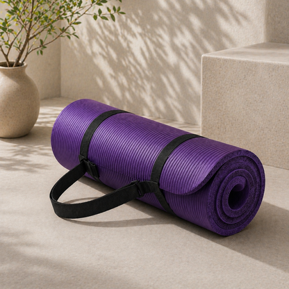 Thick Non-Slip Yoga Mat | Supportive Comfort with Carry Strap